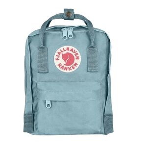 •NWT Fjallraven Kanken Mini Backpack Sky Blue Name And Address Label Adjustable